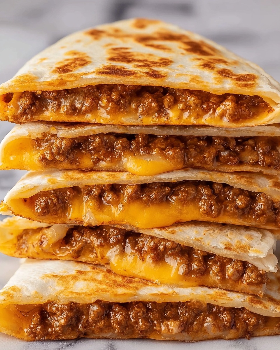 Cheesy Ground Beef Quesadillas Recipe - Recipe Image