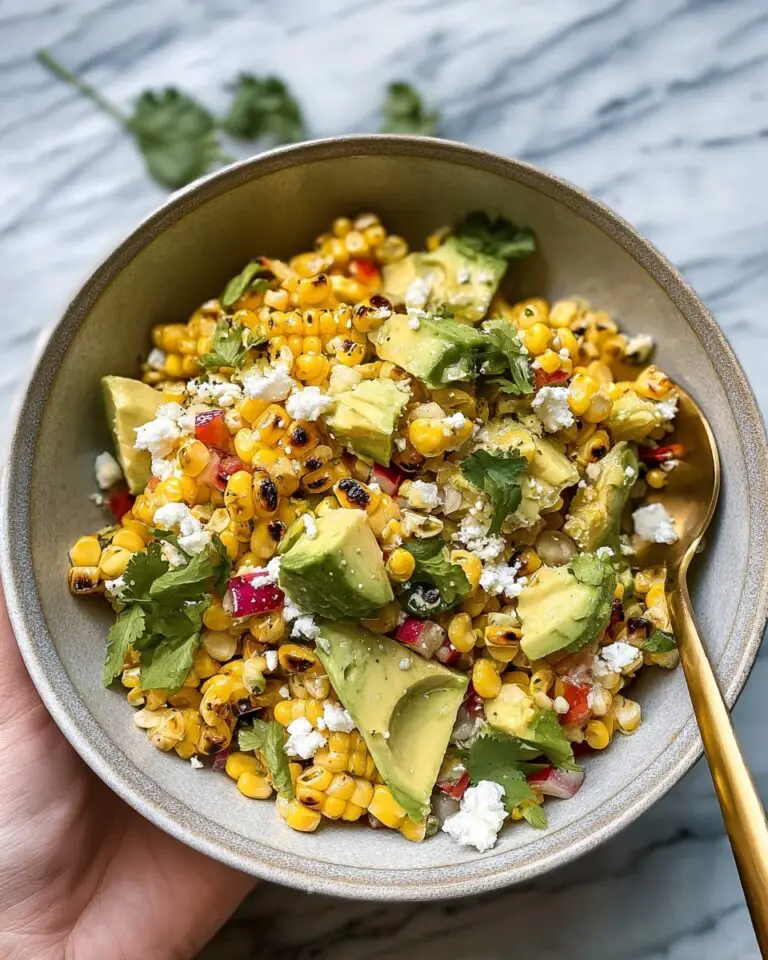 Grilled Corn Salad with Avocado, Goat Cheese & Hot Honey Vinaigrette Recipe