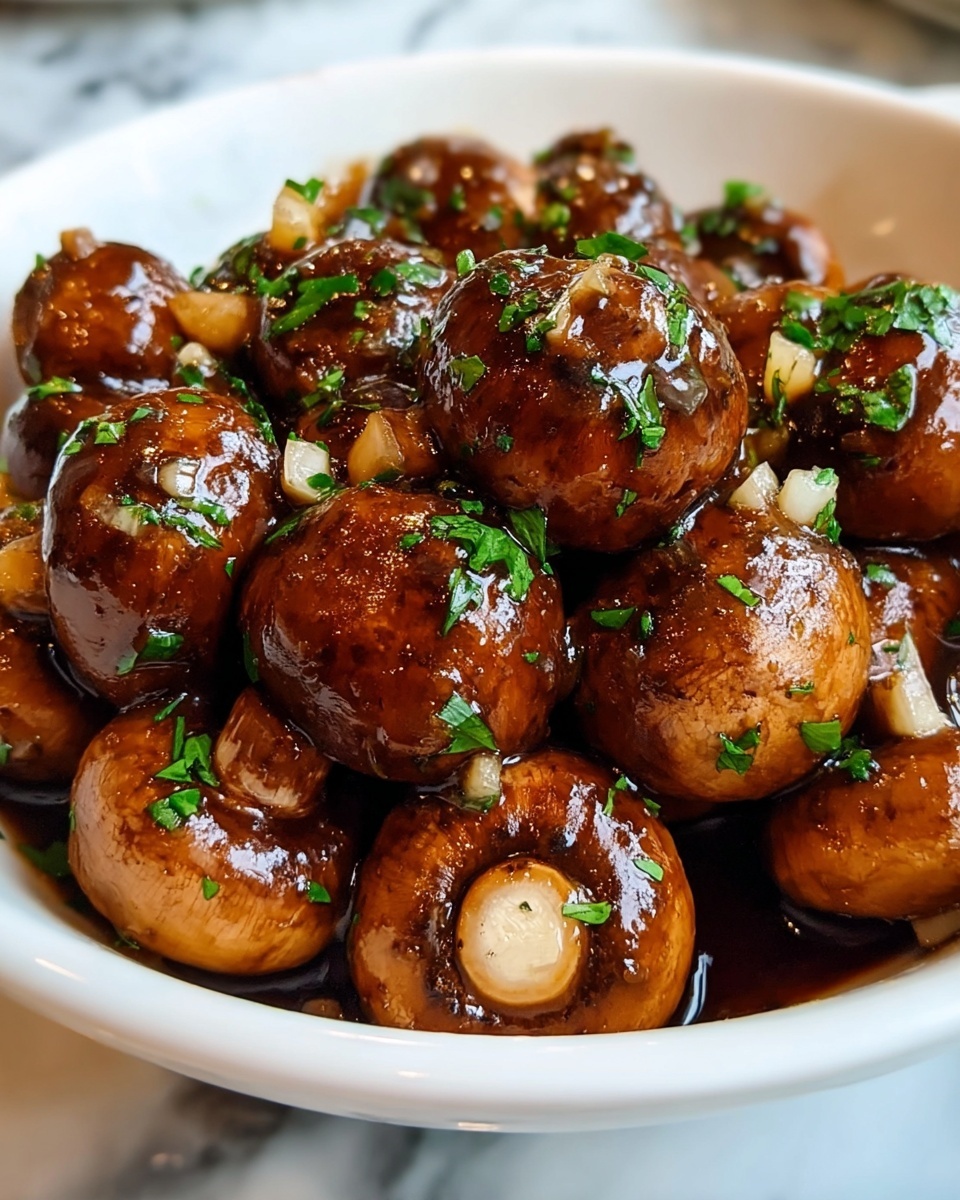 Balsamic Soy Roasted Garlic Mushrooms Recipe - Recipe Image