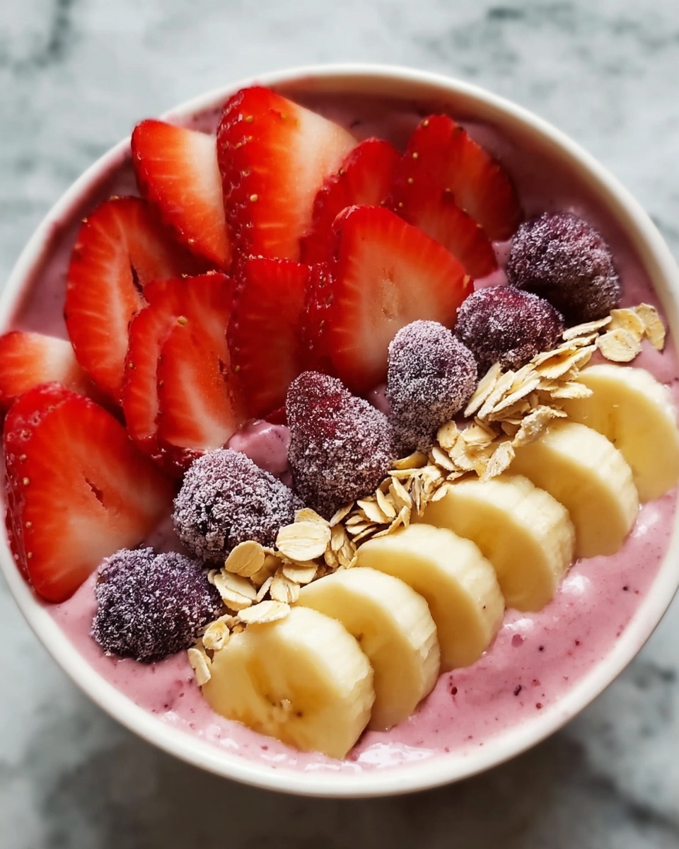 Strawberry Banana Smoothie Bowl Recipe - Recipe Image
