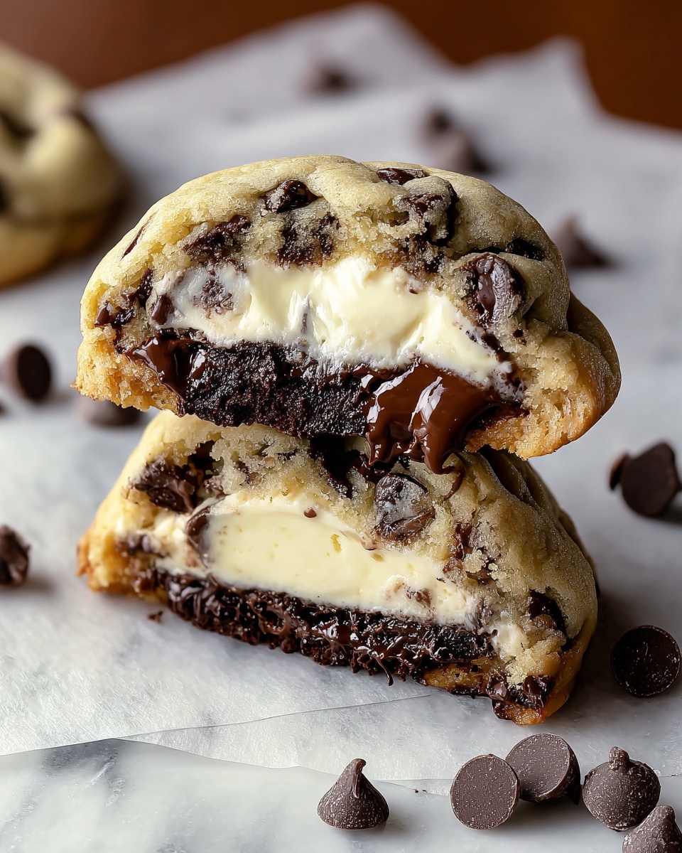 Cheesecake Stuffed Chocolate Chip Cookies Recipe - Recipe Image