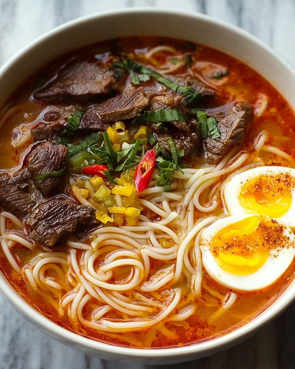 Tomato Egg and Beef Noodle Soup Recipe - Recipe Image