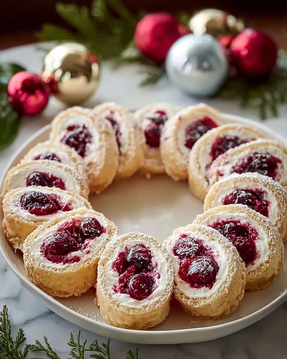 Festive Christmas Cranberry Cream Cheese Roll-Ups Recipe - Recipe Image