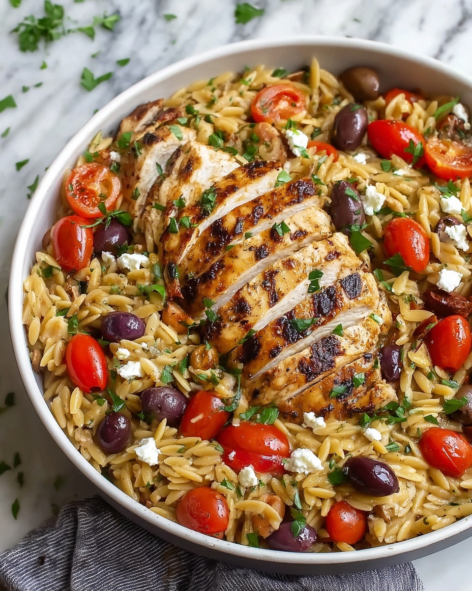 Healthy Mediterranean Chicken Orzo Recipe - Recipe Image