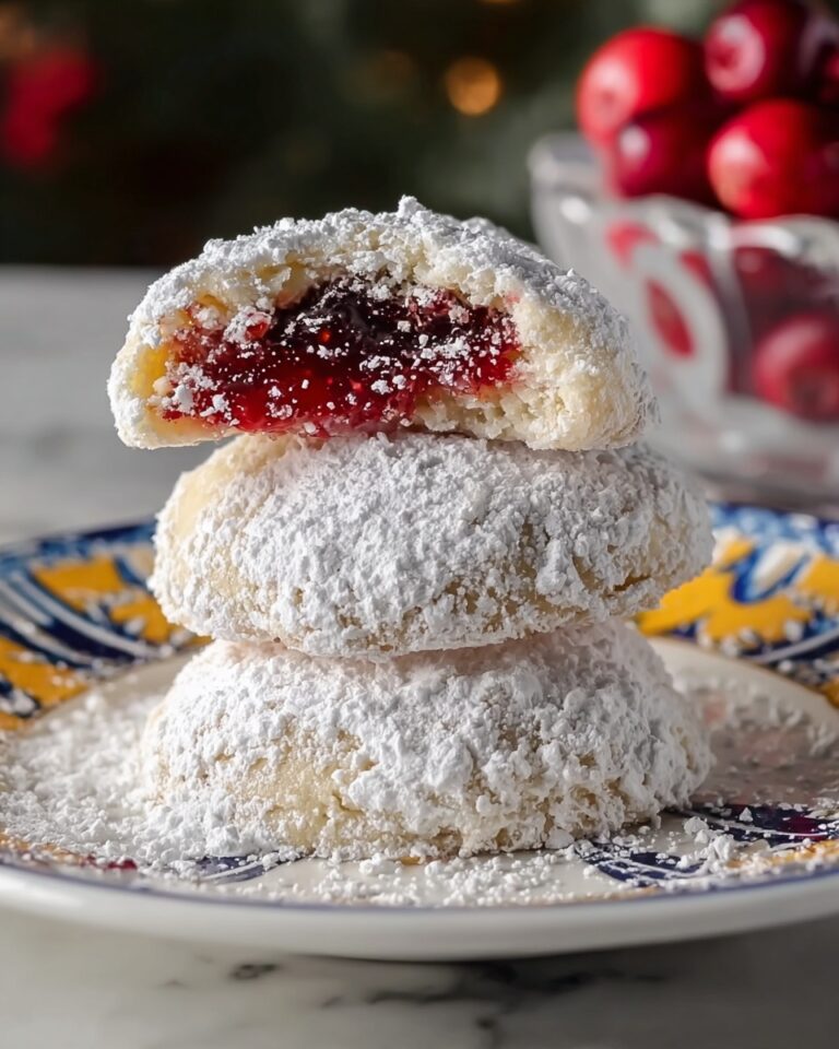 Raspberry-Filled Almond Snow Cookies Recipe