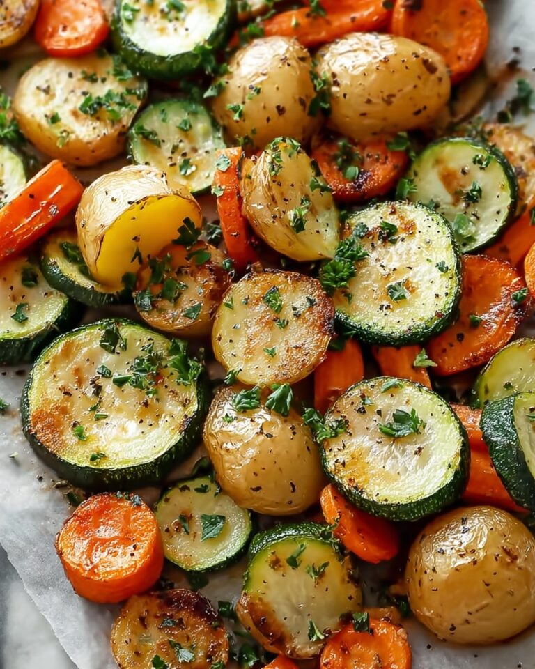 Garlic Herb Roasted Potatoes, Carrots, and Zucchini Recipe