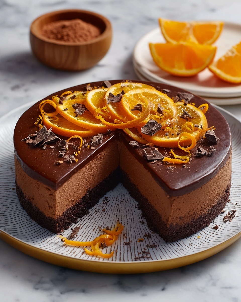 Chocolate Orange Baked Cheesecake Recipe - Recipe Image