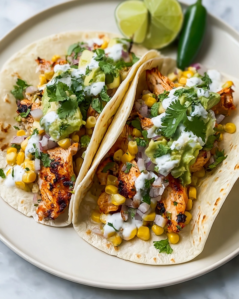 Fiery Street Corn Chicken Tacos Recipe - Recipe Image