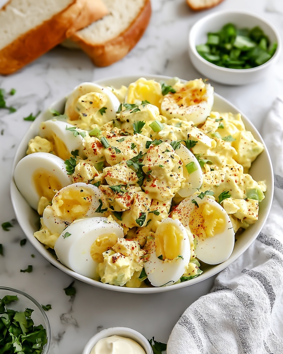 Creamy Egg Salad with Parsley and Optional Vegetables Recipe - Recipe Image