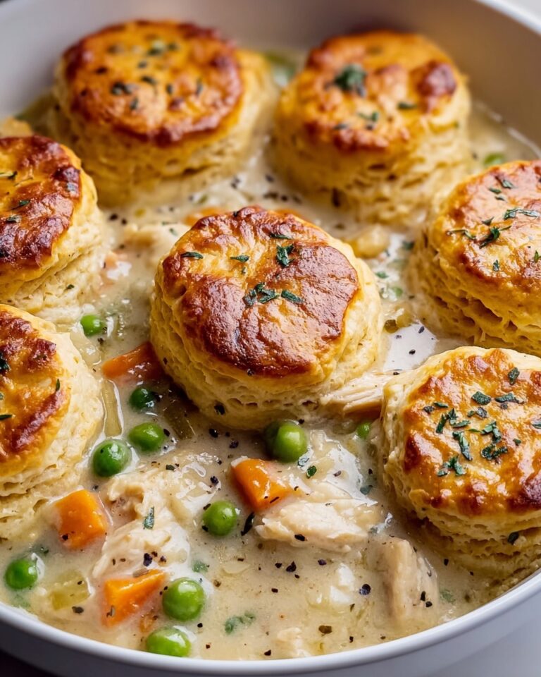 Chicken Pot Pie with Cheddar Chive Biscuits Recipe