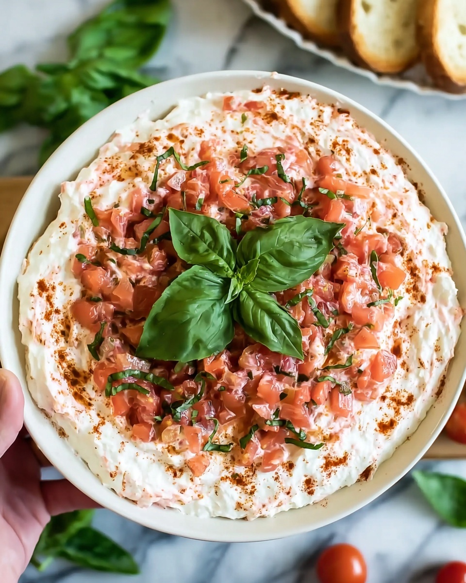 2-Ingredient Creamy Bruschetta Dip Recipe - Recipe Image