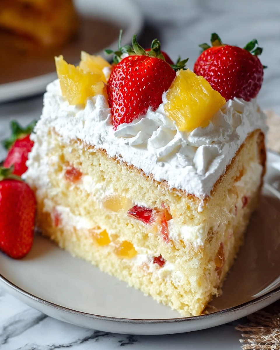 Best Tropical Layered Poke Cake Recipe - Recipe Image