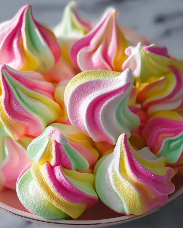 Rainbow Sherbet Meringues Recipe