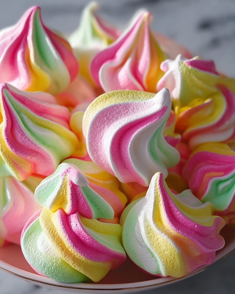 Rainbow Sherbet Meringues Recipe - Recipe Image