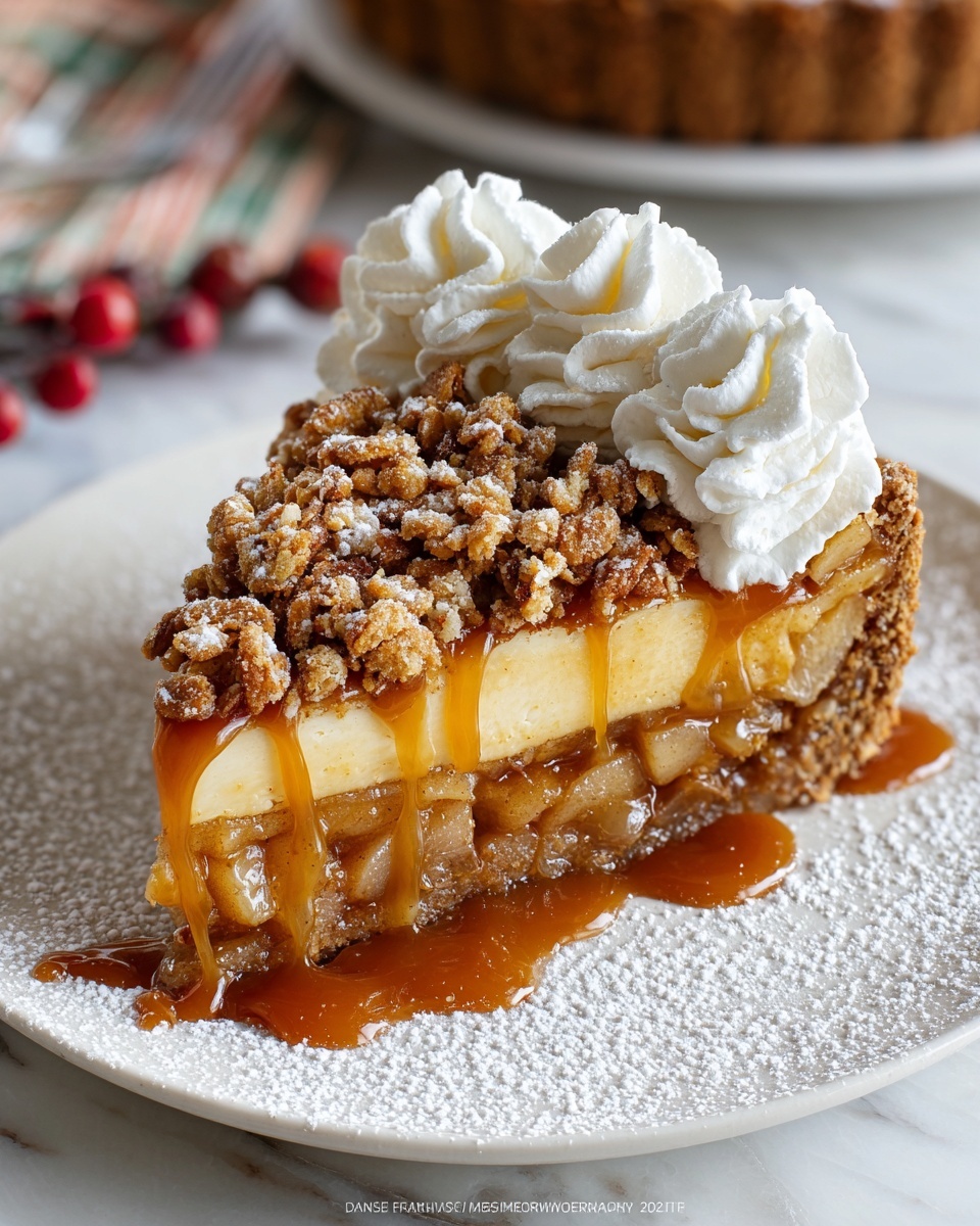 Apple Crisp Cheesecake Recipe - Recipe Image
