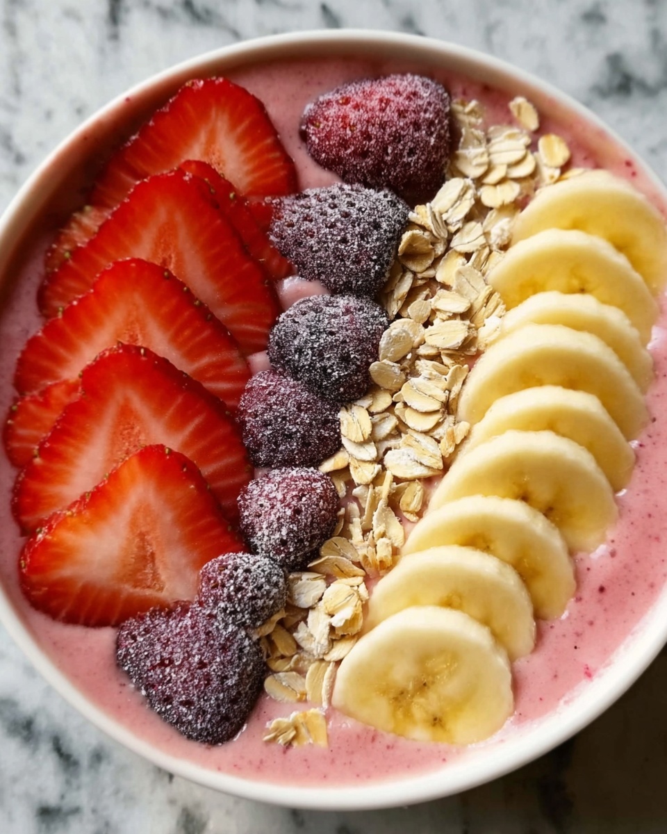Strawberry Banana Smoothie Bowl Recipe - Recipe Image