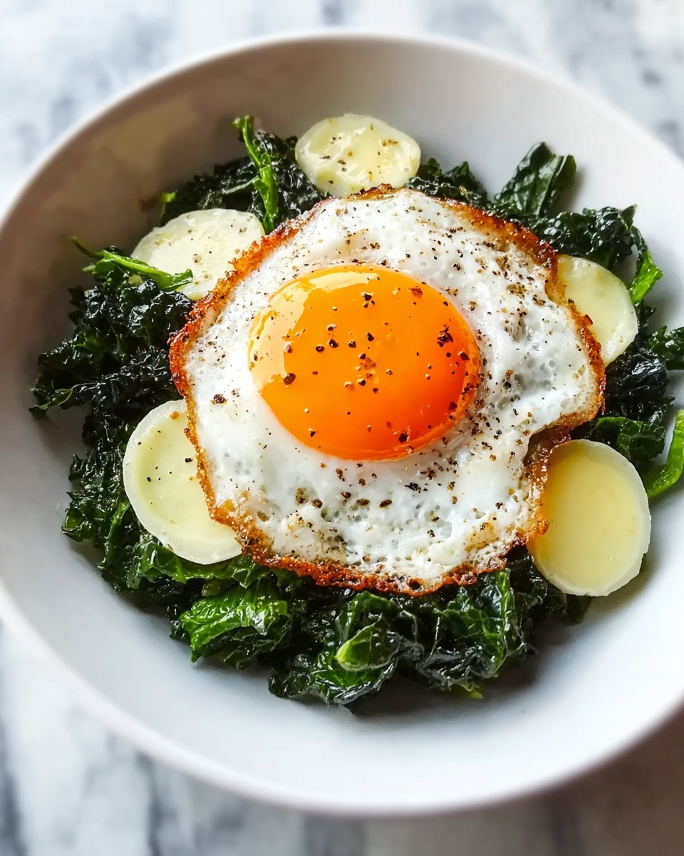Sautéed Greens with Fried Eggs Recipe - Recipe Image