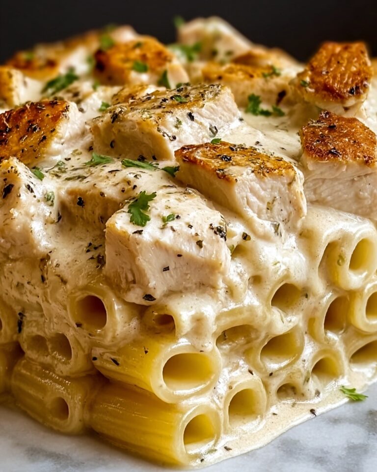 Creamy Garlic Butter Chicken and Rigatoni in Parmesan Sauce Recipe