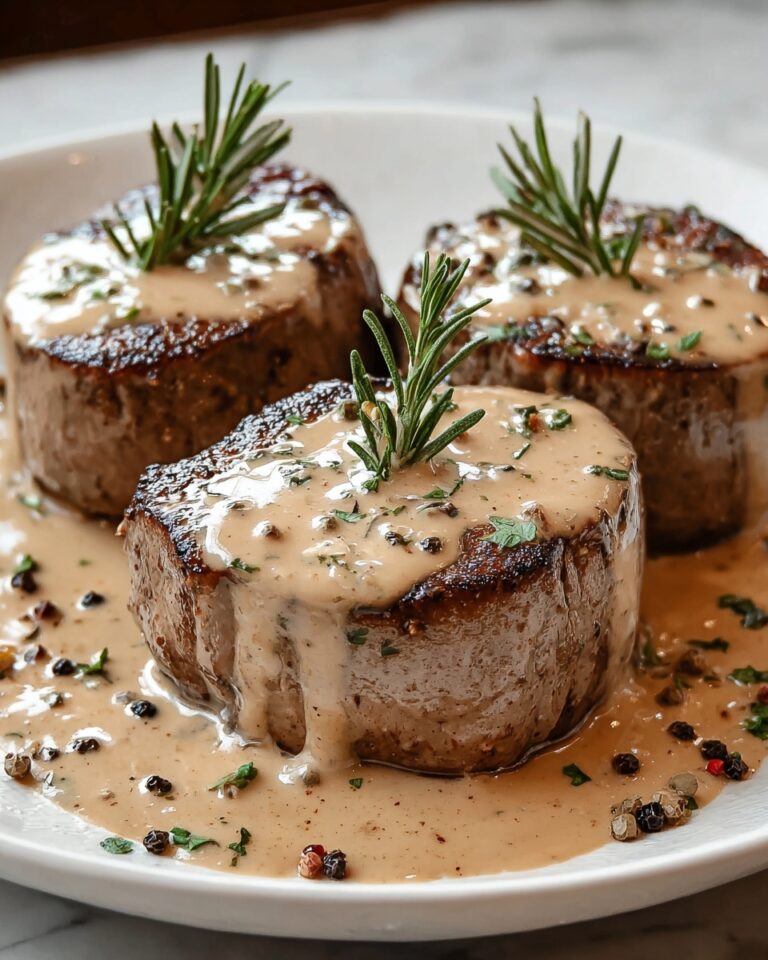 Filet Mignon with Peppercorn Sauce Recipe