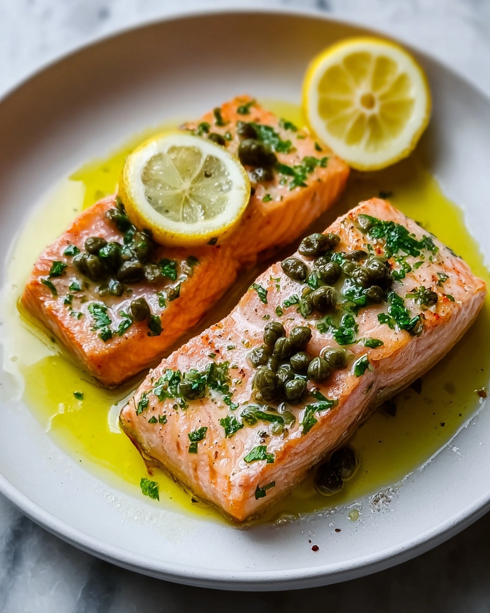 Seared Tuna Steaks with Lemon, Caper & Parsley Butter Recipe - Recipe Image