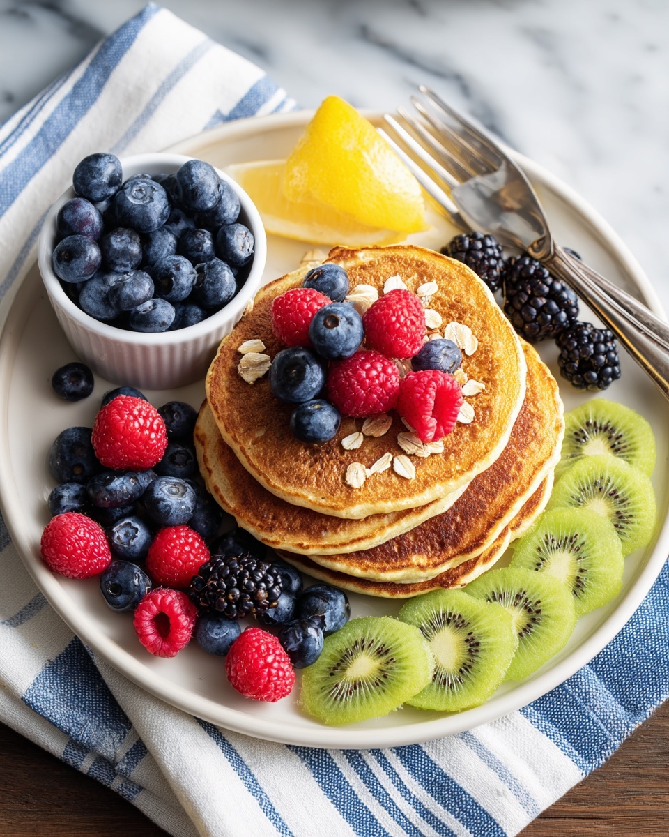 Oatmeal Pancakes with Fresh Fruit Recipe - Recipe Image