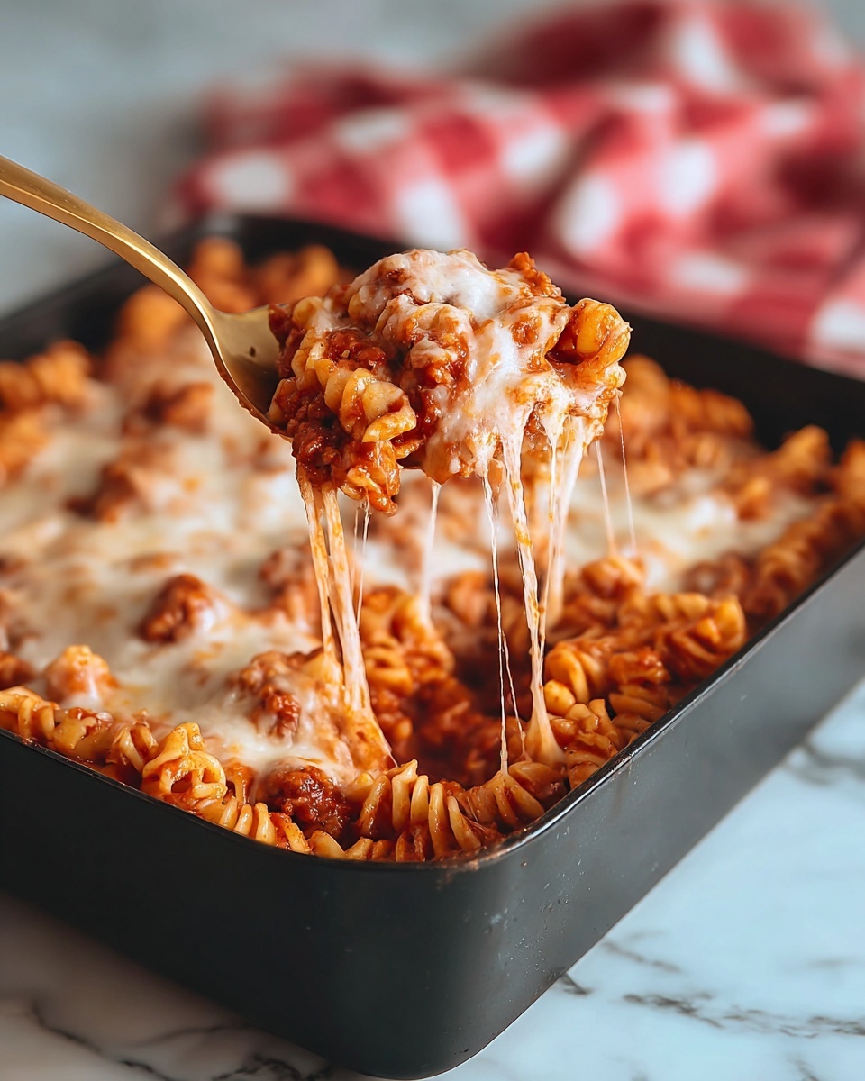 Chicken Parmesan Pasta Casserole Recipe - Recipe Image