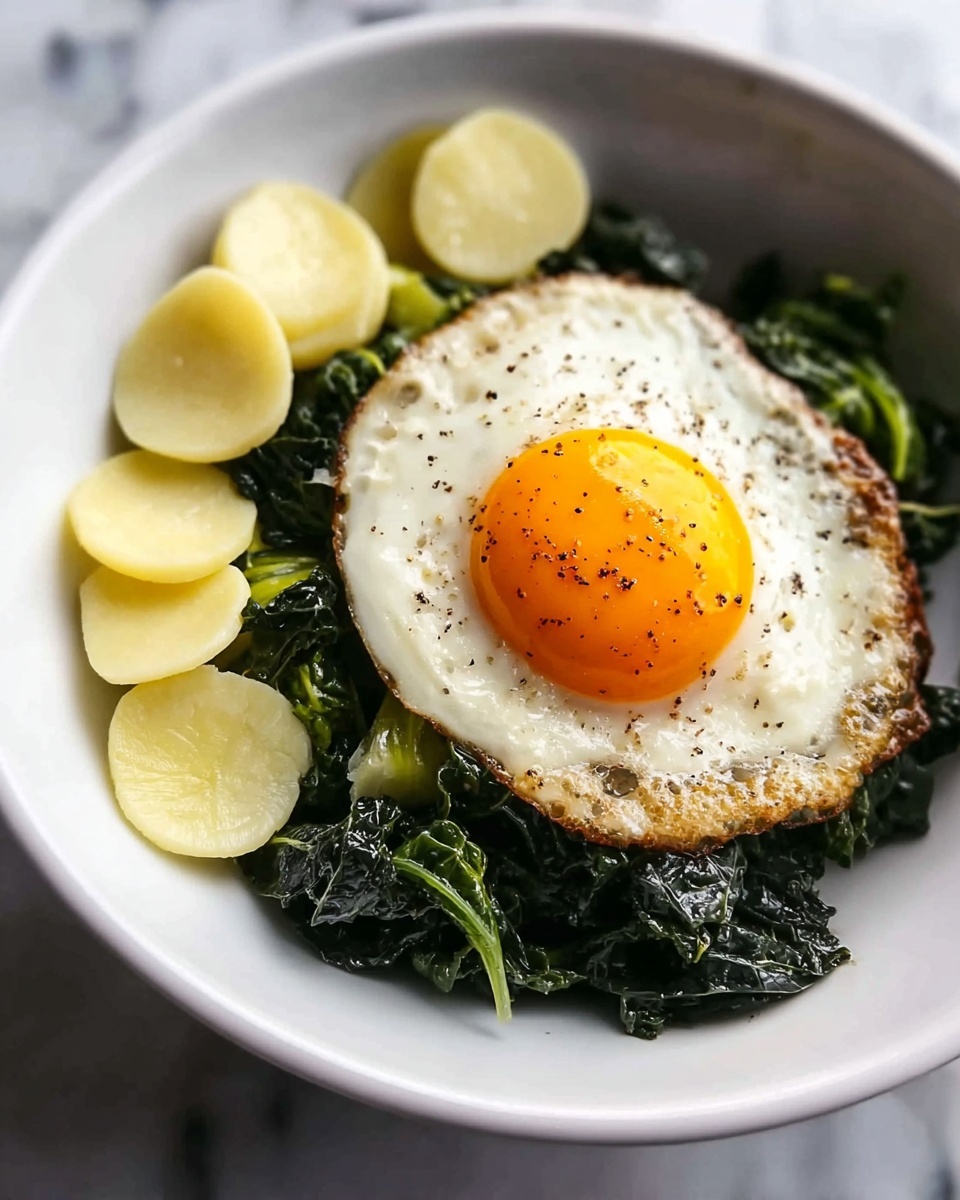 Sautéed Greens with Fried Eggs Recipe - Recipe Image