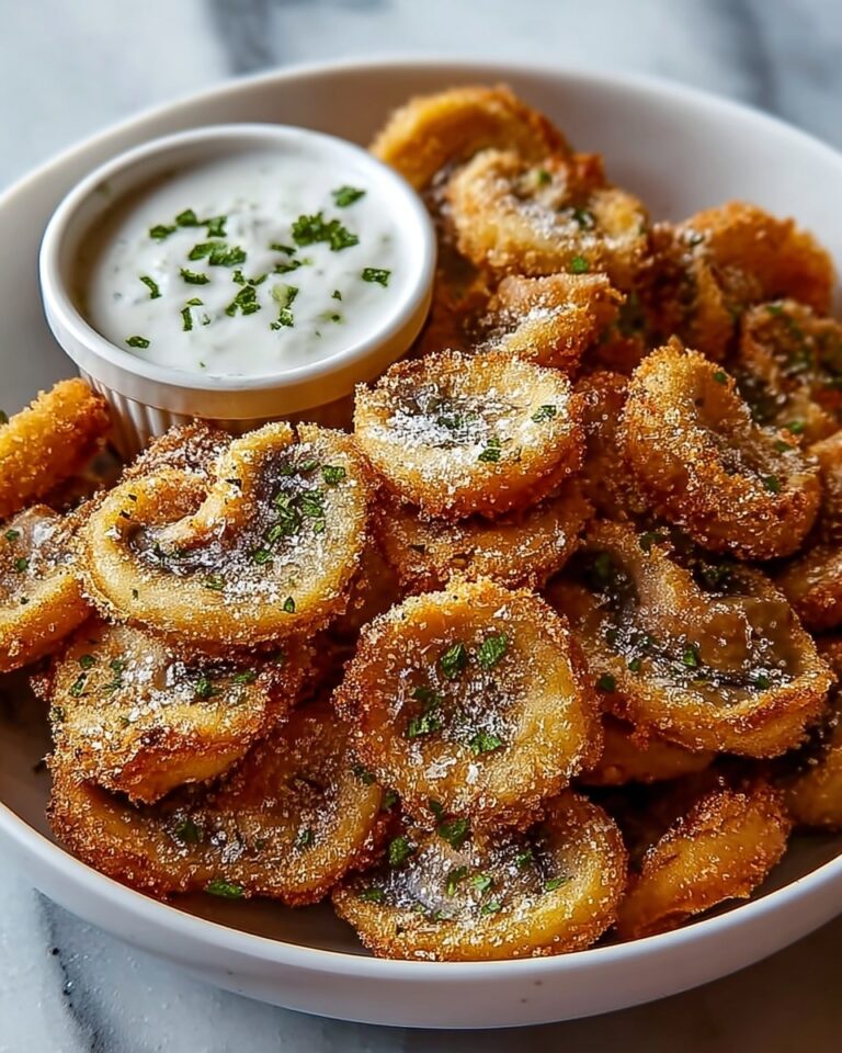 Fried Sliced Mushrooms with Ranch Dipping Sauce Recipe
