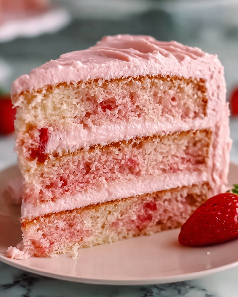 Strawberry Cake With Frosting Recipe - Recipe Image