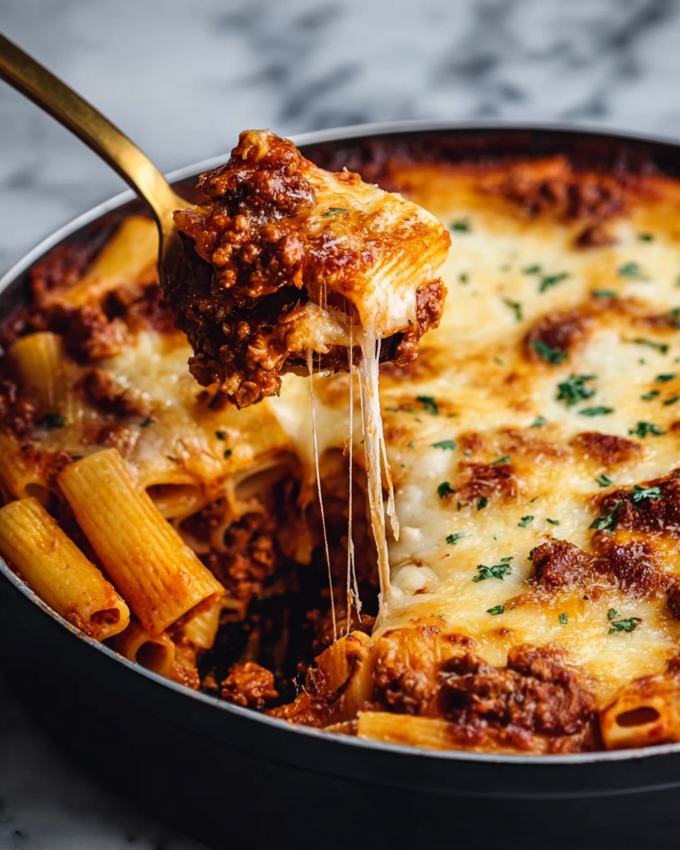 Easy Baked Ziti with Sausage and Ricotta Recipe - Recipe Image