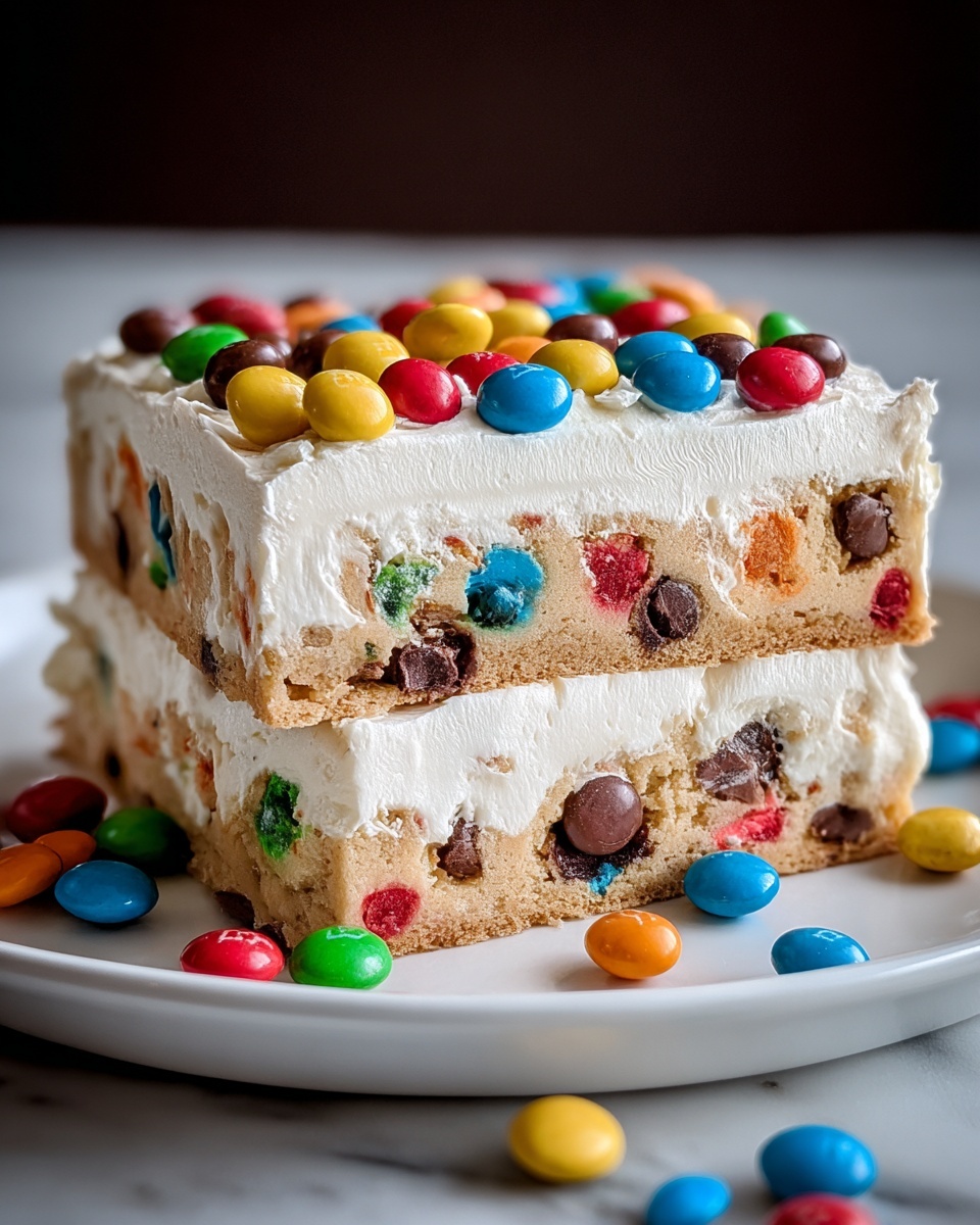 M&M Ice Cream Sandwich Cake Recipe - Recipe Image