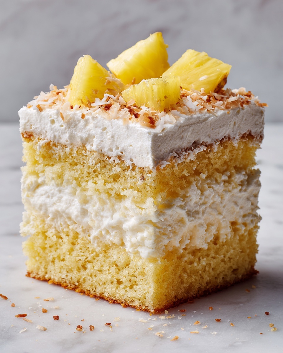 Hawaiian Pineapple Coconut Poke Cake Recipe - Recipe Image