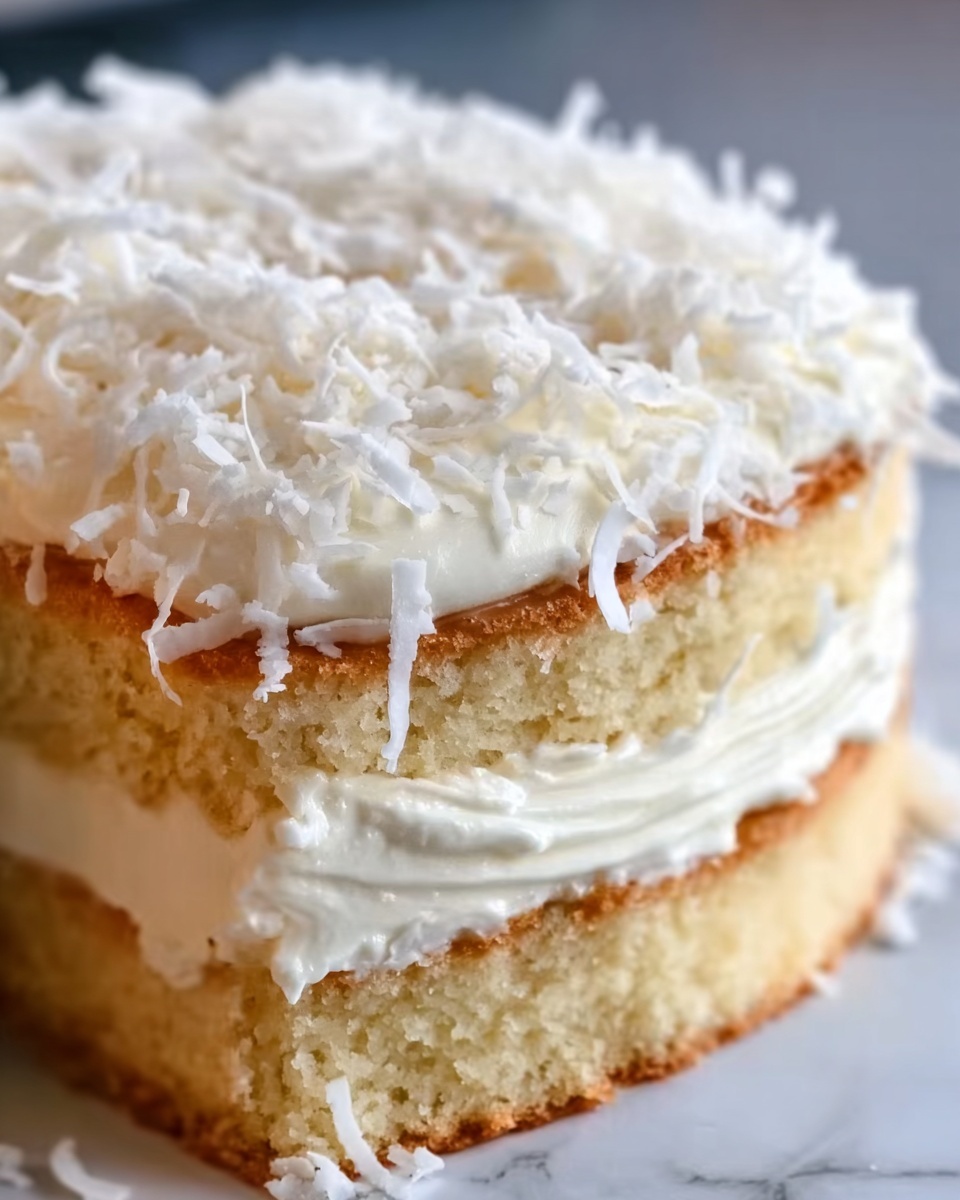 Heavenly White Chocolate Coconut Cake Recipe - Recipe Image