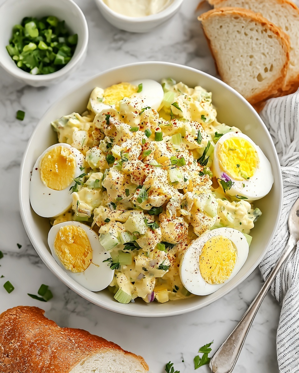 Creamy Egg Salad with Parsley and Optional Vegetables Recipe - Recipe Image