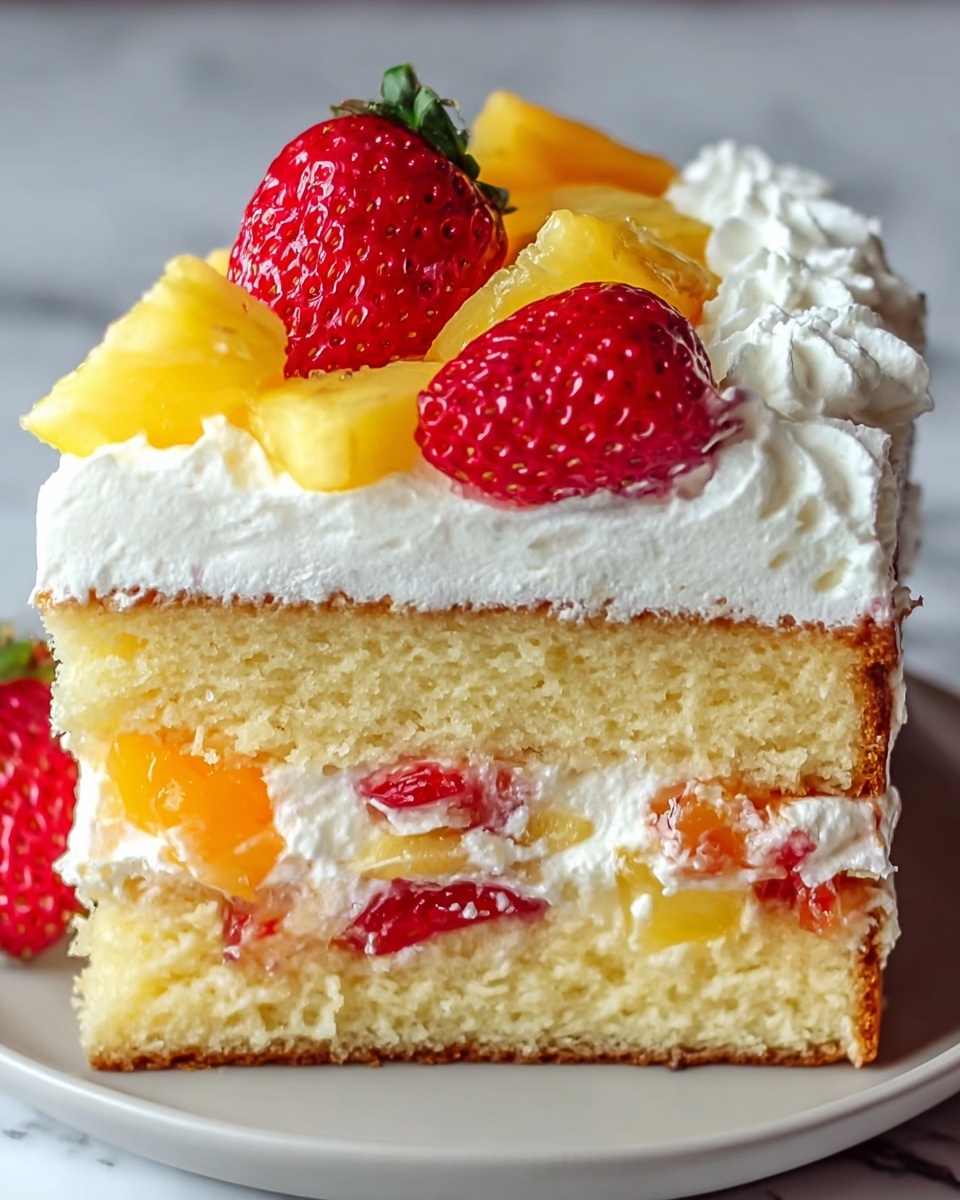 Best Tropical Layered Poke Cake Recipe - Recipe Image