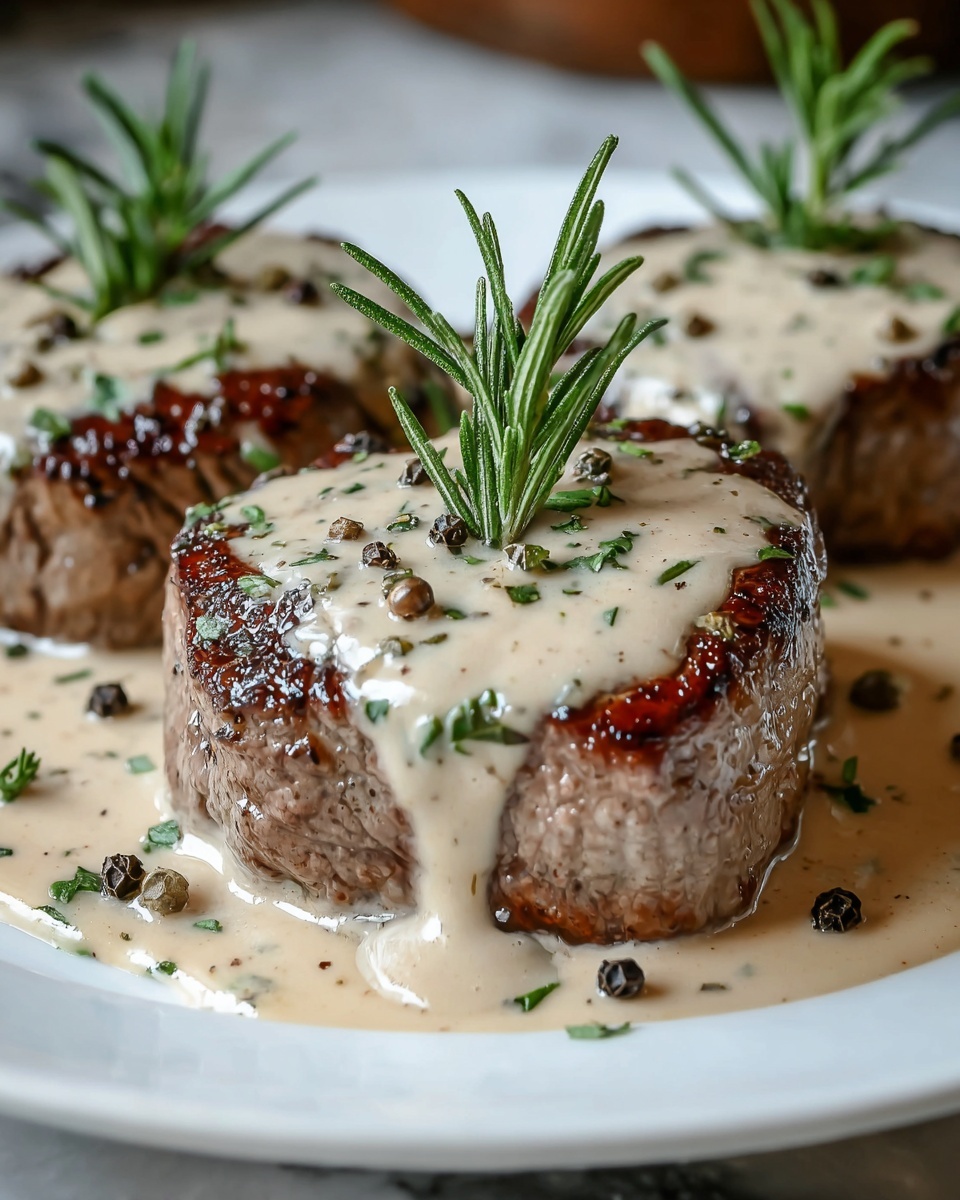 Filet Mignon with Peppercorn Sauce Recipe - Recipe Image
