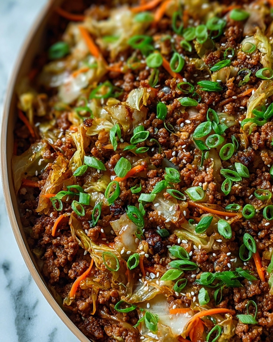 Healthy Chinese Ground Beef & Cabbage Stir Fry Recipe - Recipe Image