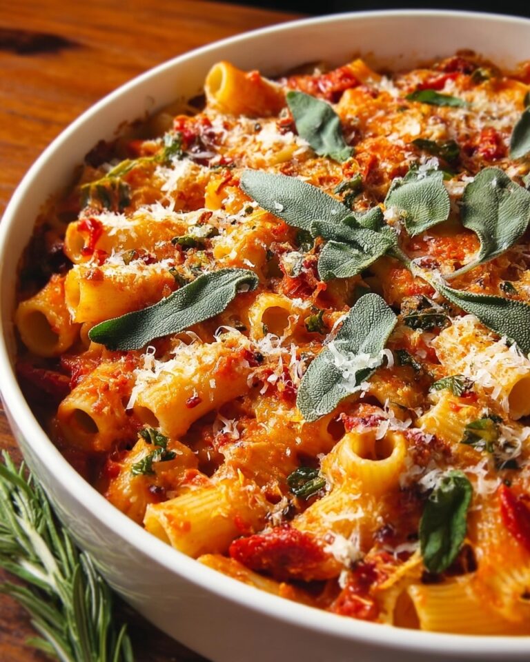 Pumpkin and Sage Pasta Bake with Walnut-Topped Cheese Recipe
