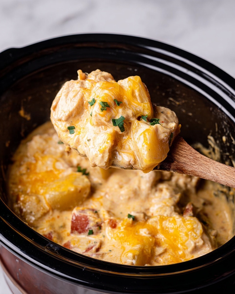 Crockpot Cheesy Chicken Sausage Casserole Recipe - Recipe Image