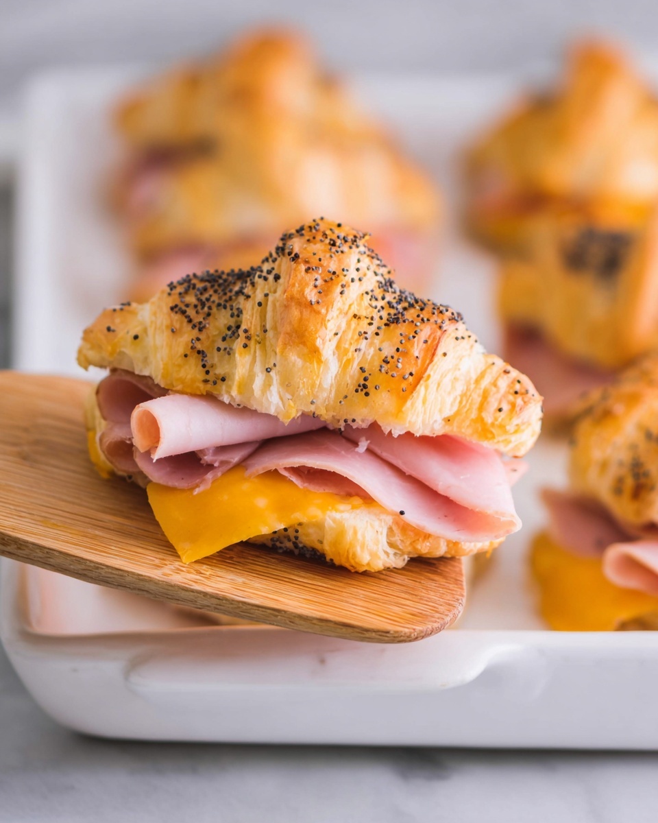 Baked Ham and Cheese Croissants Recipe - Recipe Image