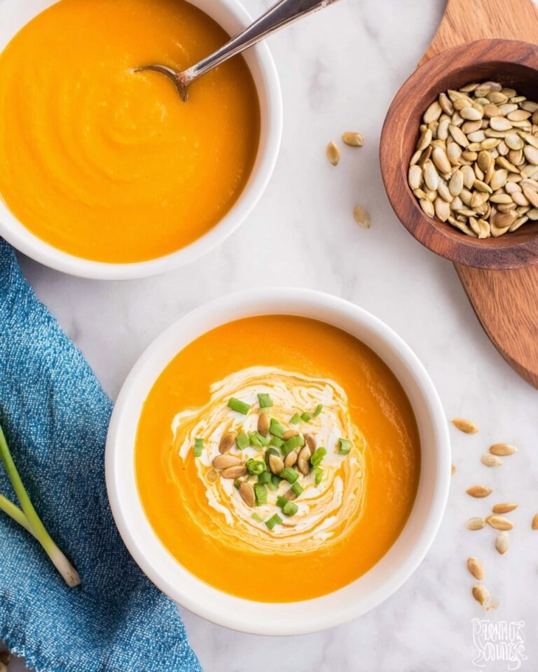 Creamy Roasted Butternut Squash Soup with Apple and Nutmeg Recipe
