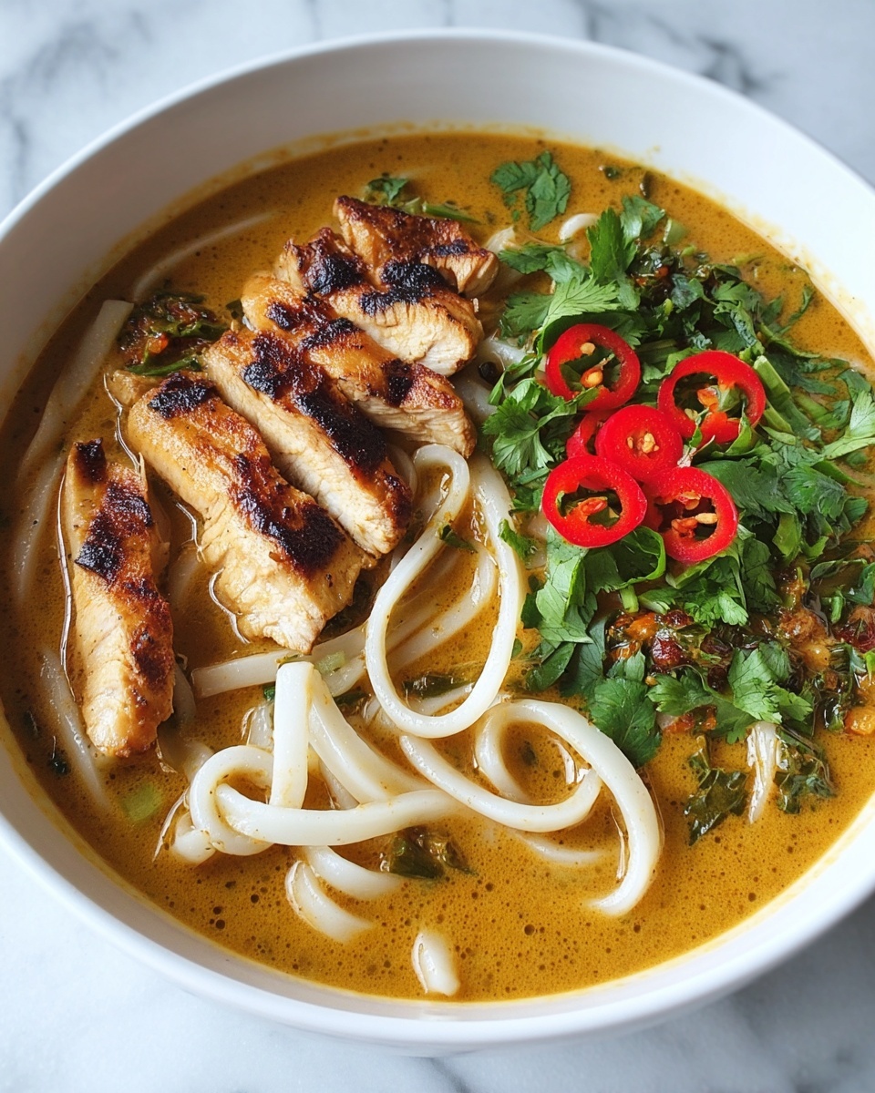 Homemade Thai Curry Chicken Noodle Soup Recipe - Recipe Image