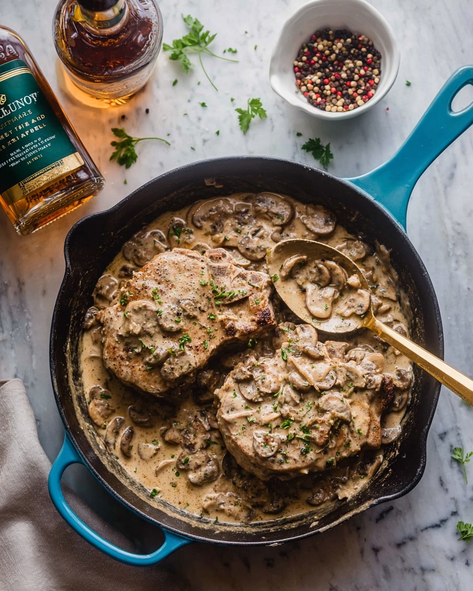 Pork Chops in an Irish Whiskey Cream Sauce Recipe - Recipe Image