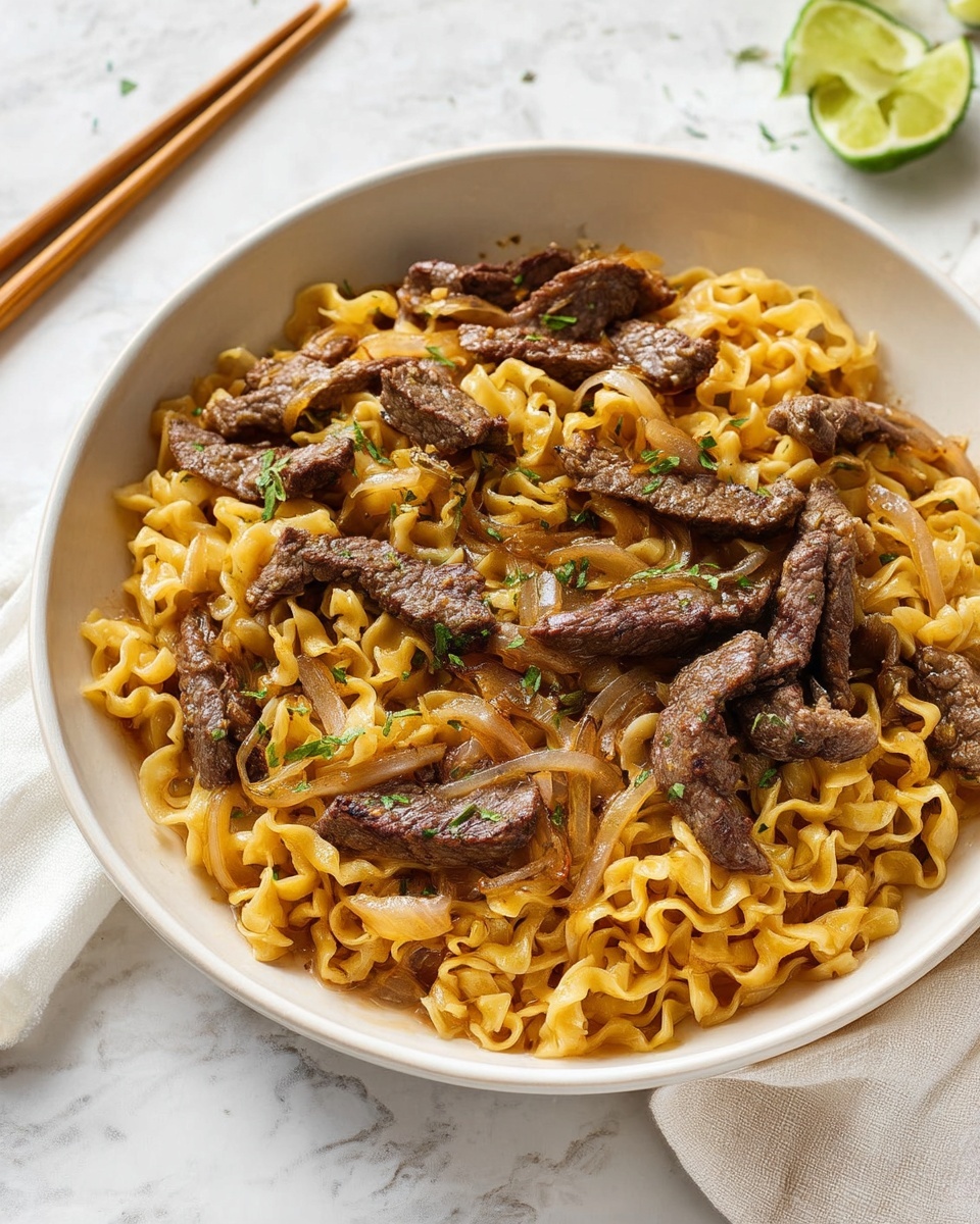 Beef and Ramen Stir-Fry with Sesame and Lime Recipe - Recipe Image