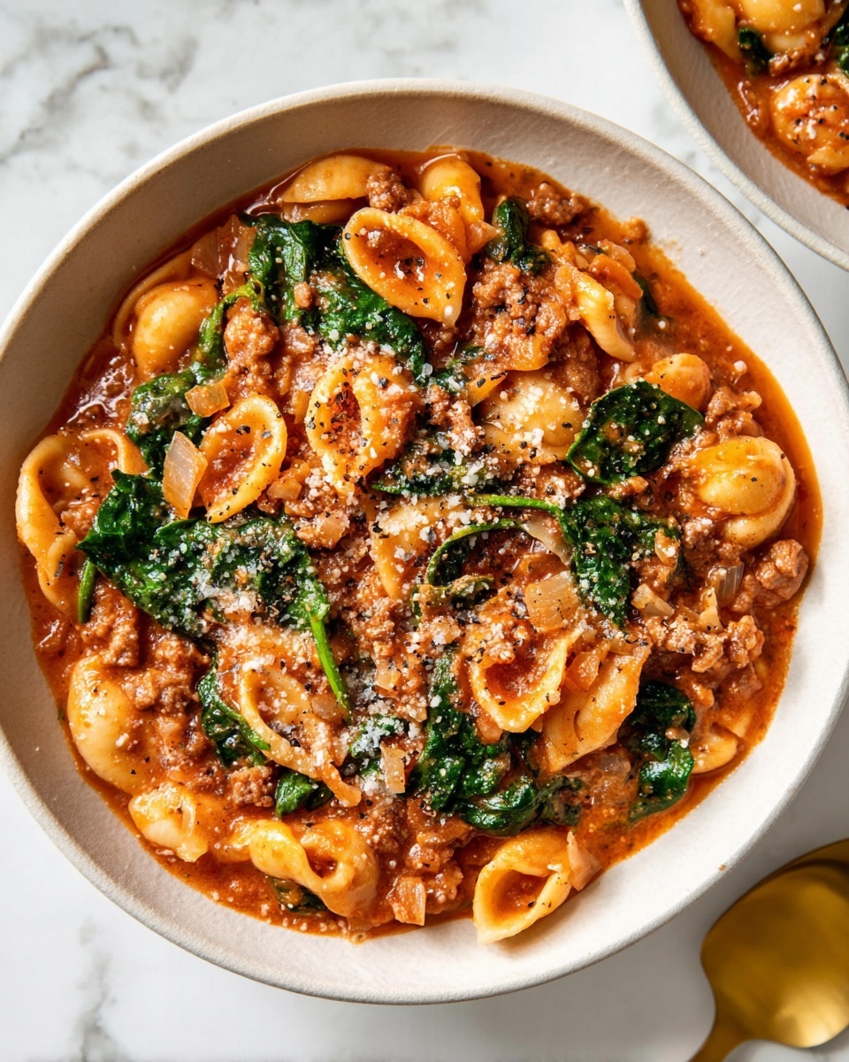 Bean and Bacon Soup with Shellbows and Spinach Recipe - Recipe Image