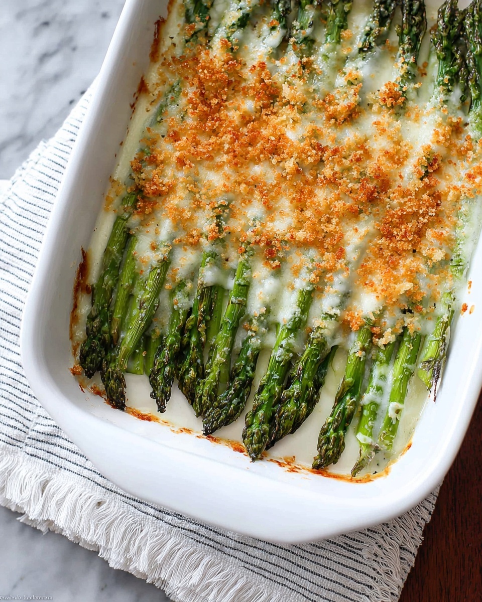 Cheesy Baked Asparagus Casserole Recipe - Recipe Image
