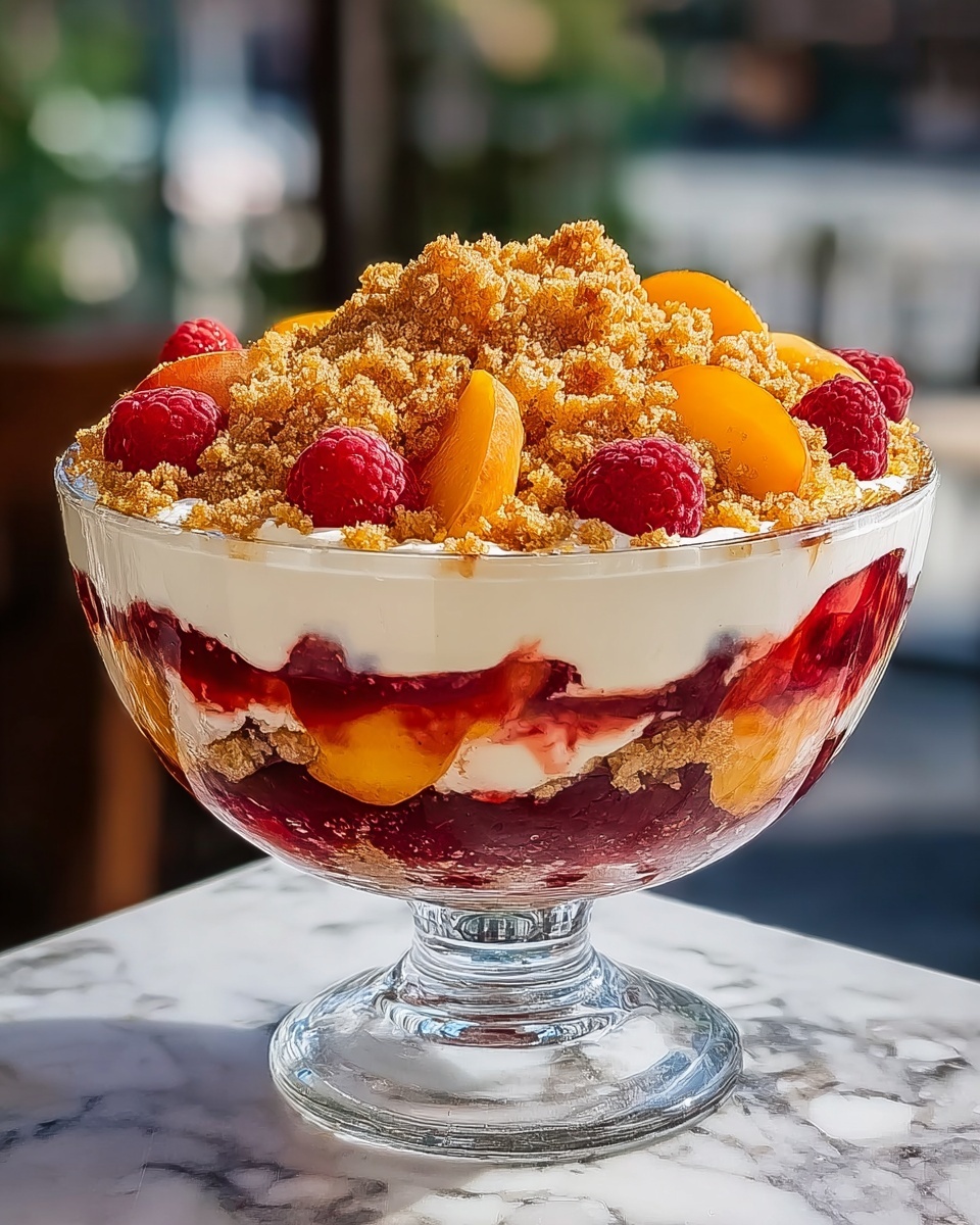 Peach Cobbler Trifle – A Sweet, Fruity, and Indulgent Dessert Recipe - Recipe Image