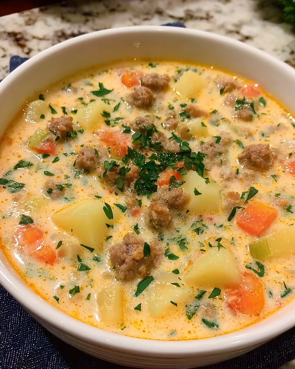 Creamy Italian Sausage and Parmesan Soup Recipe - Recipe Image