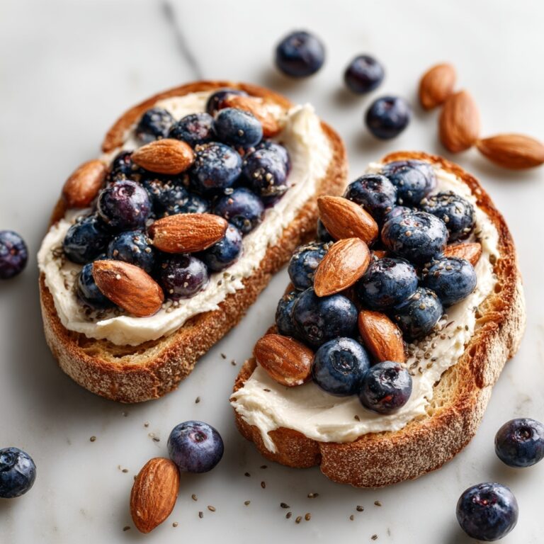 Blueberry Almond Butter Toast with Cottage Cheese Recipe