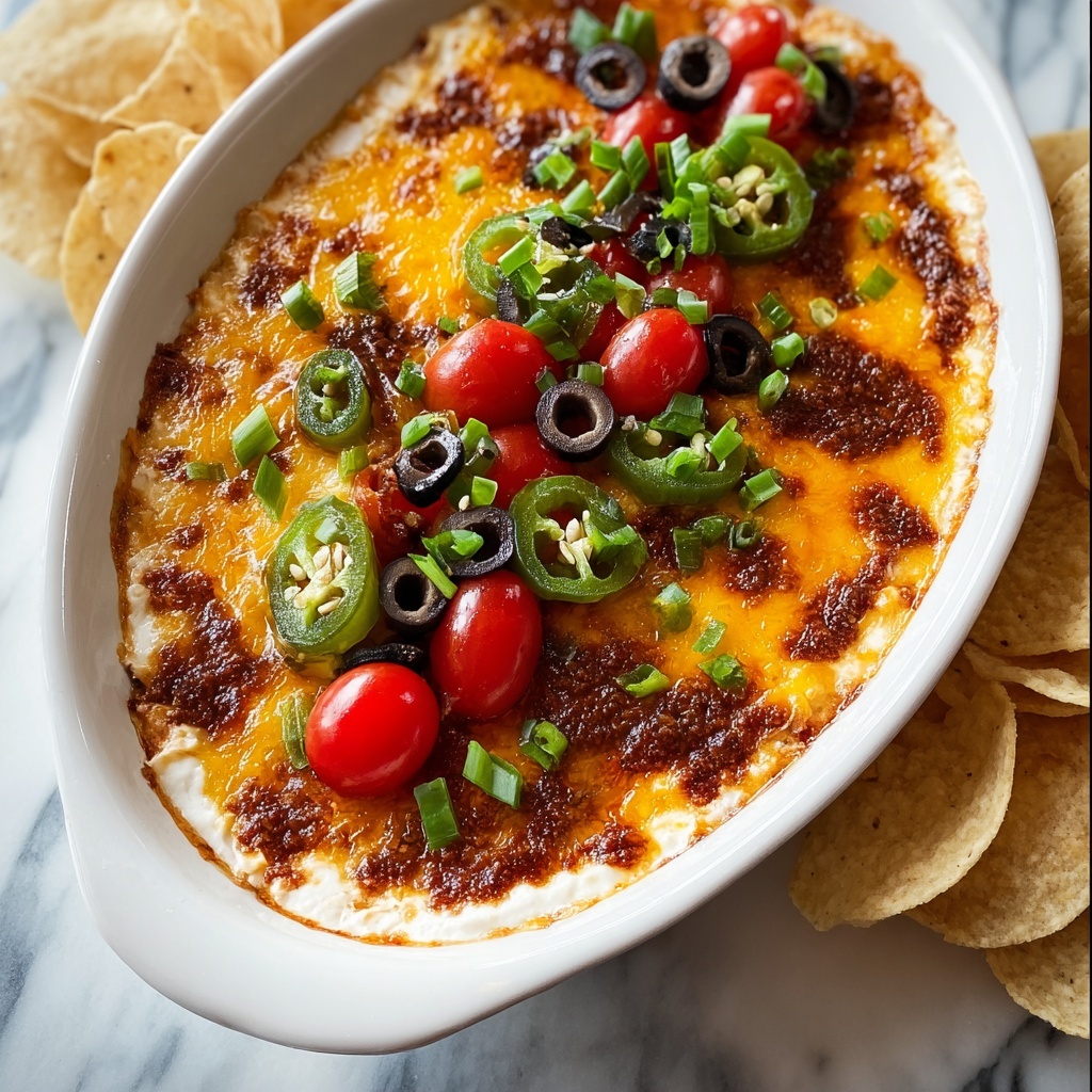 Spicy Cheesy Baked Football Dip Recipe - Recipe Image